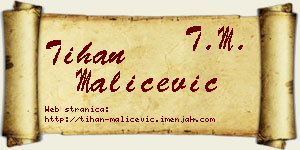 Tihan Maličević vizit kartica